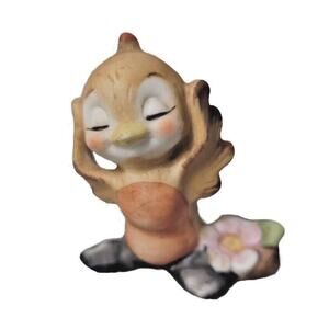 Vintage Josef Originals Anthropomorphic Bisque Porcelain Singing Bird Taiwan